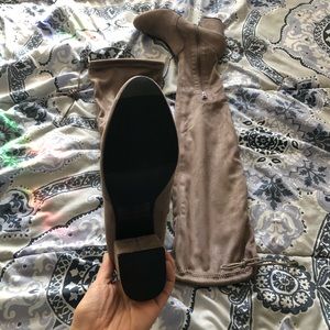 Taupe Suede knee high boots